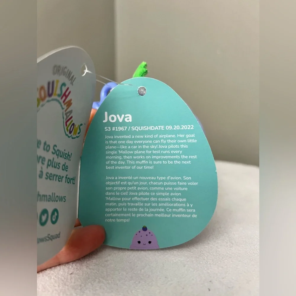 Jova Plush Clip-On Blueberry Muffin Squishmallows